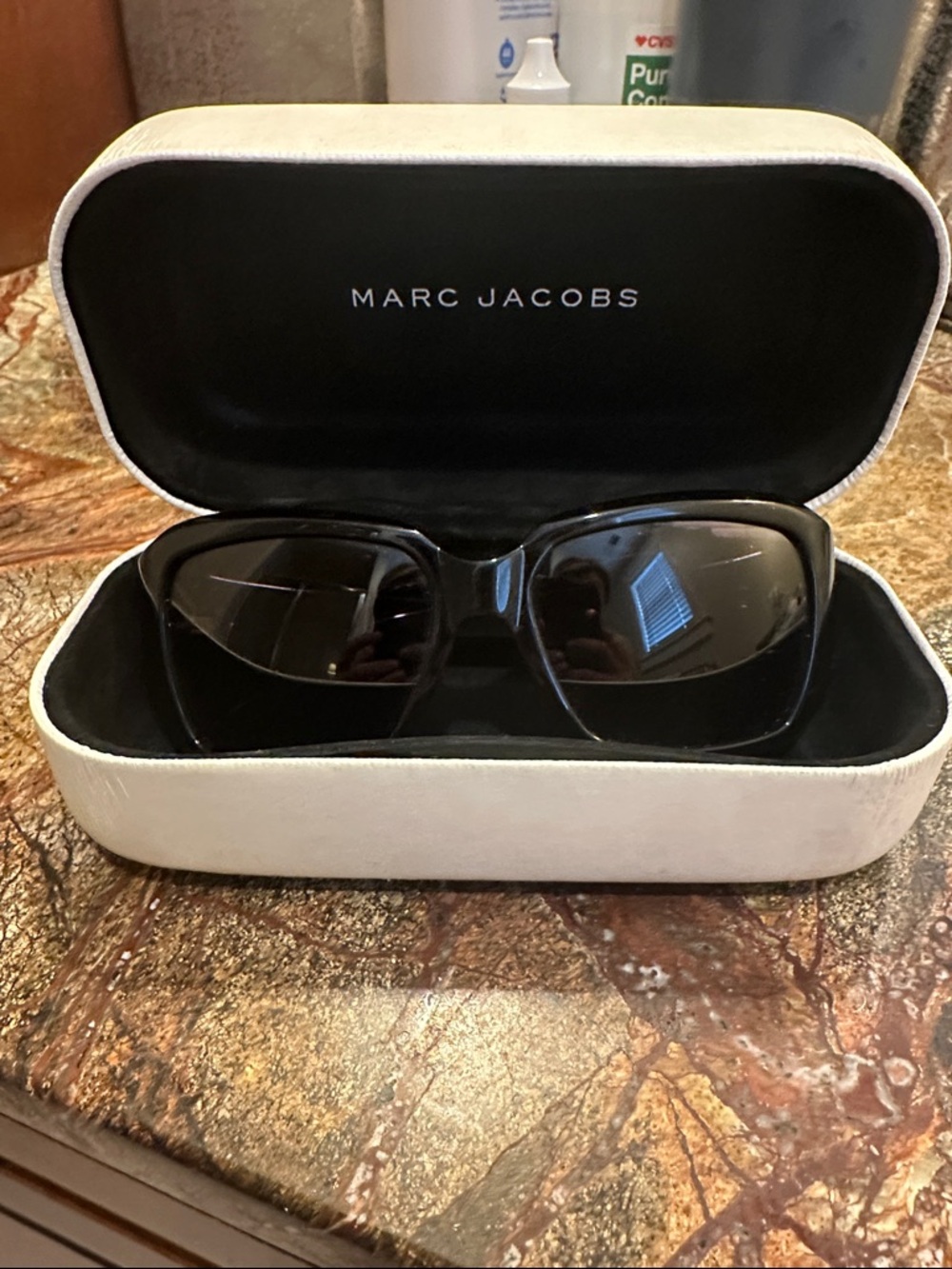 Marc Jacobs Women’s Black Sunglasses- Classic Oversized Frame with case